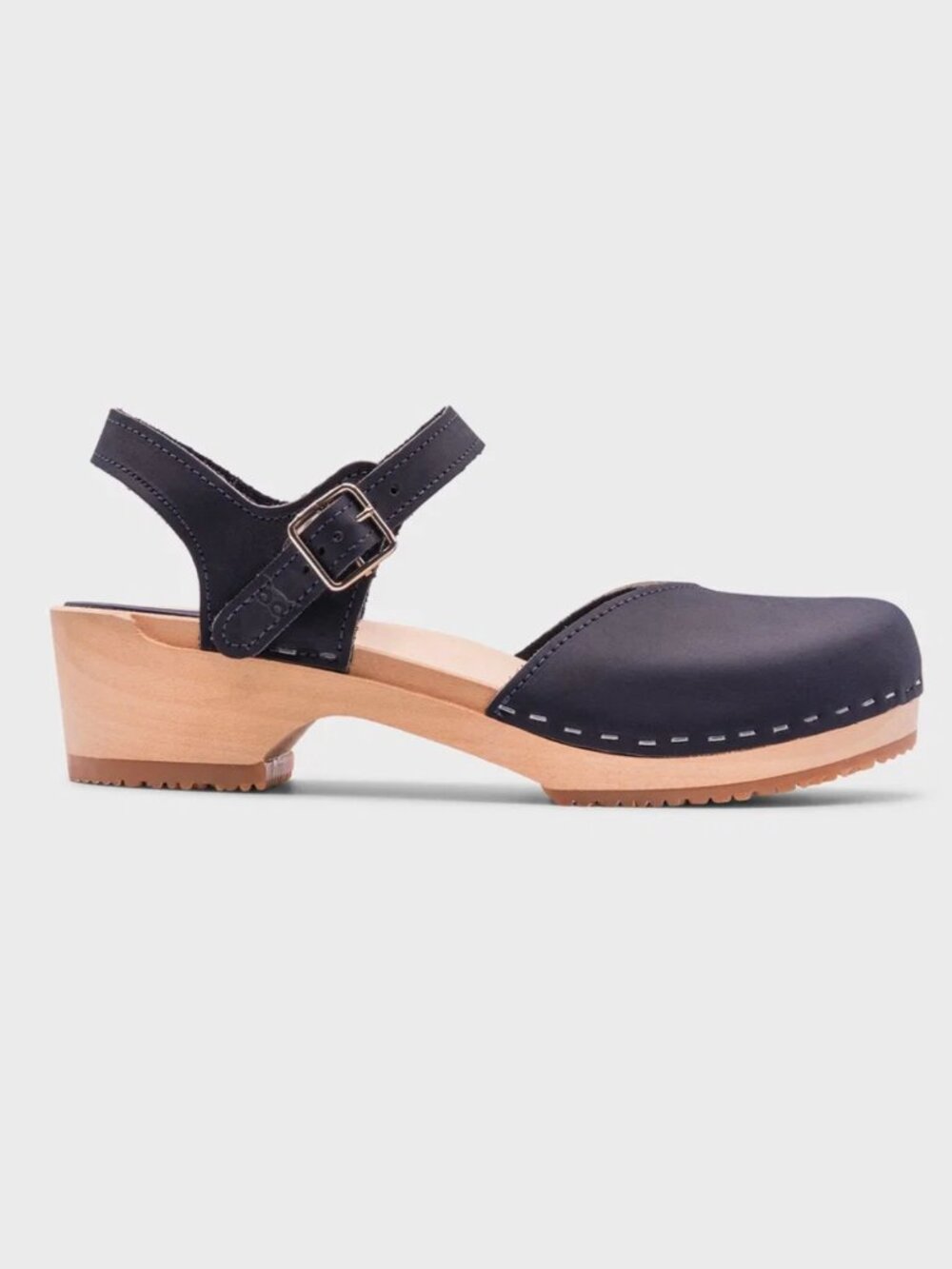 Sandgren Saragasso Classic Clog Sandal in Navy, 39 EU